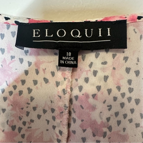 Eloquii Plus Size Assymetrical Floral Ruffle Dress - Picture 6 of 8